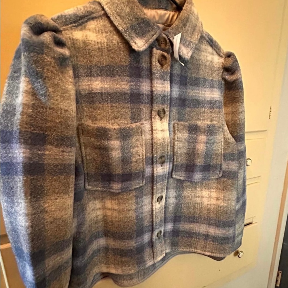 Wool. Brand new with tags Gap wool blend womens shacket. Substantial and cozy.